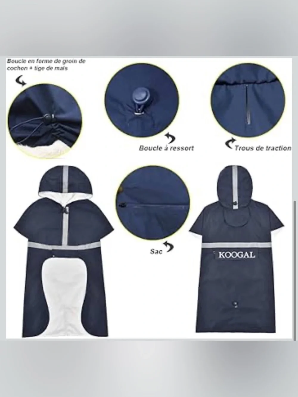 Raincoat  Poncho Waterproof Dog  Jacket / Raincoats 3XL/ 966-9